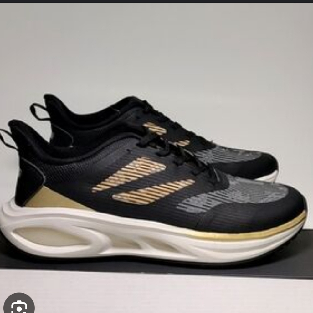 Avia Women's Black and Gold Sneakers